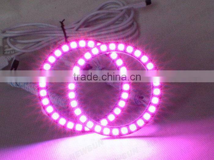 Colorful Change 80mm led rgb angel eyes RGB Multi-Color LED 5050SMD Headlight for all car motors LED Angel Eyes Kits SMD