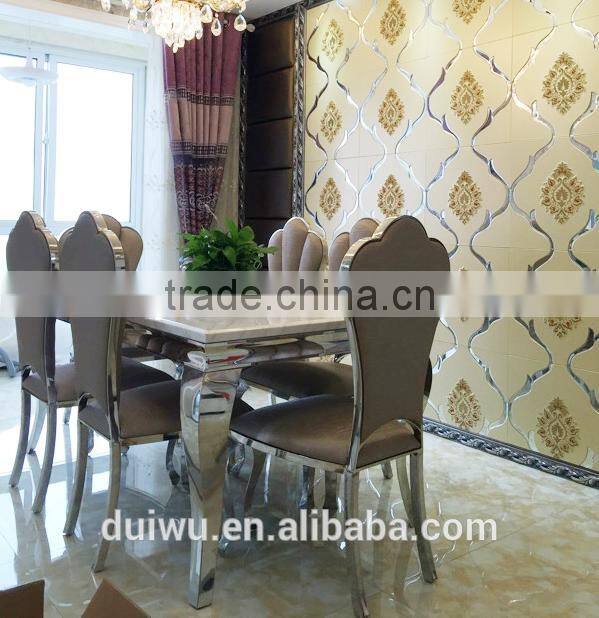 2012 Factory new marble model stainless steel dining table with good price