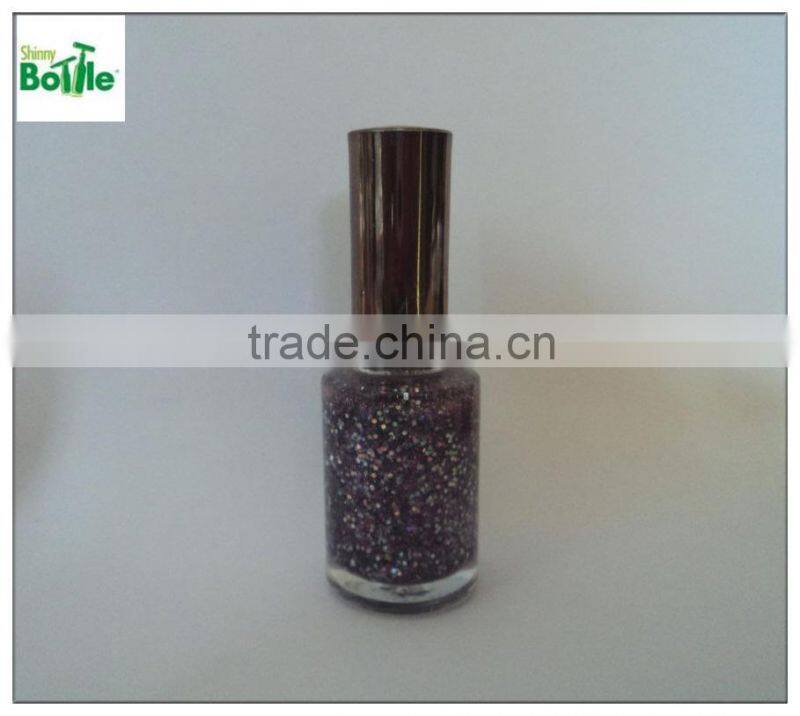 shape clear nail polish bottle with brush and caps