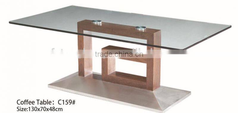 TB mdf veneer glass small coffee table models