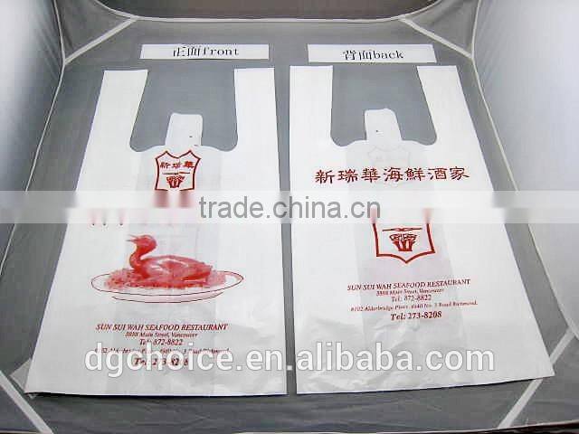 Custom printed low density polyethylene free samples t-shirt bag