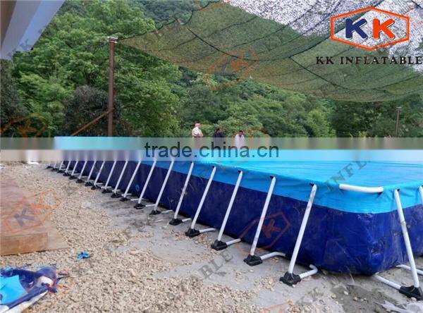 commercial metal rectangular frame pvc swimming pool