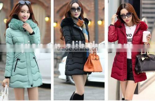 2015 High Quality Factory Selling Fur Collar Coat Fashion Keep Warm Newest Beautiful Ladies Fur Coat
