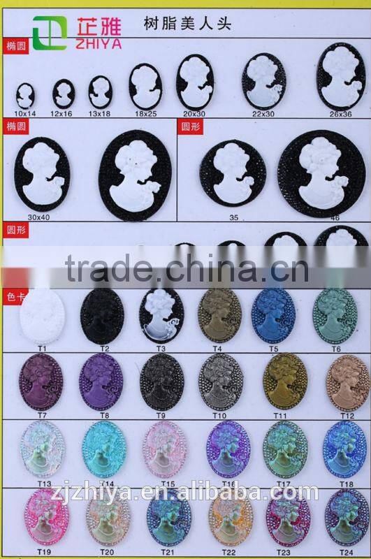 Flat back resin cameo wholesale cameo