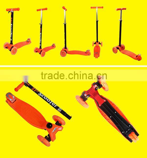 2015 new design cheap plastic three wheel kids scooter