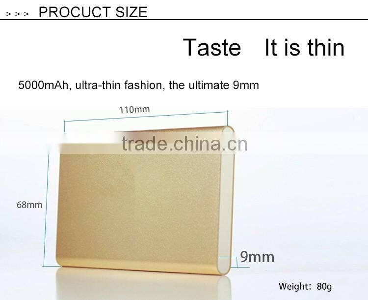 High Quality Xiaomi Mobile Portable Power Bank Aluminium Alloy Power Bank 5000mAh For Mobile Phone