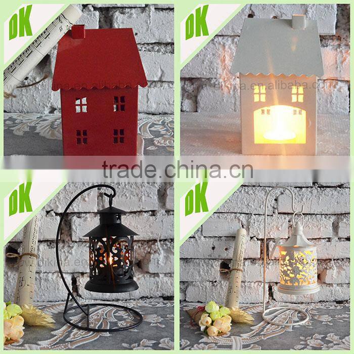 Cheap classic black stainless steel lantern + Hurricane Lantern Inserted Glass Christmas lantern decoration
