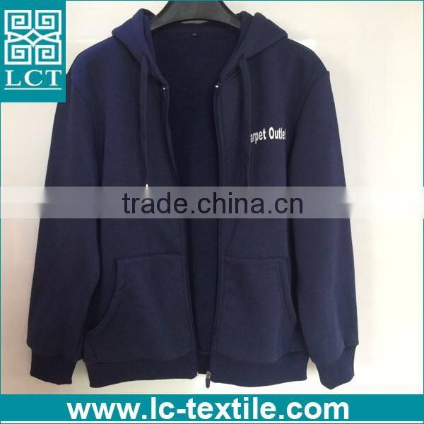 2016 customized High Grade Charming Popular Style zip up cotton hoodies for college
