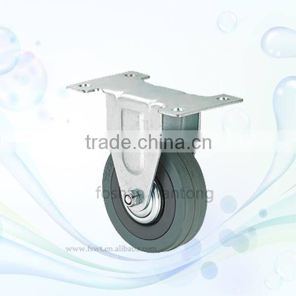 2"-5" Grey Rubber Wheel Light Duty Top Plate Fixed Casters