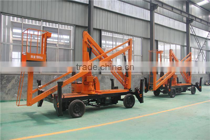 Factory wanted trailer mounted towable spider boom lift/arm lift/sky lift table with diesel engine