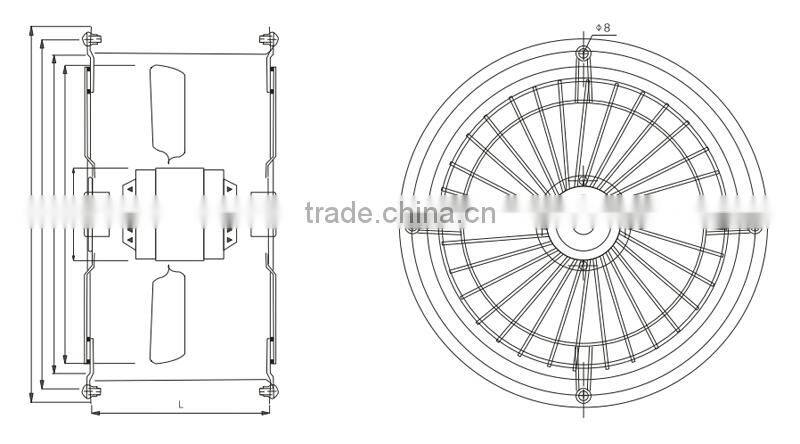 400mm AC tube axial fan wih IP 54