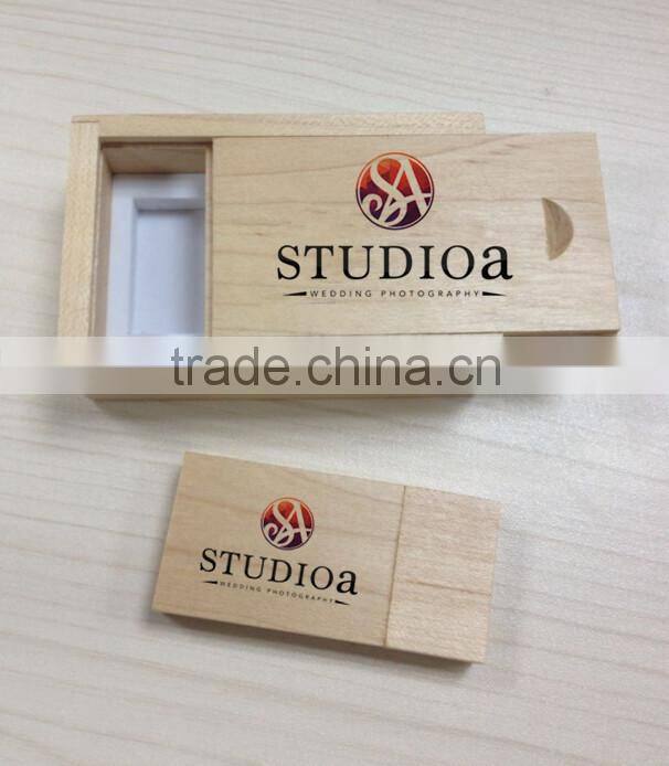 Customized Box and Wood USB Flash Drive 1GB 2GB 4GB 8GB 16GB 32GB