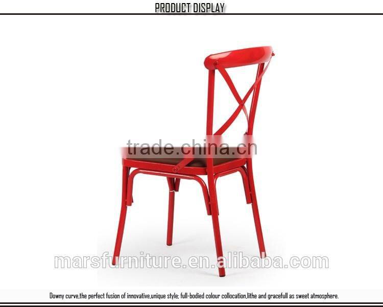 Modern high back metal cross back chair