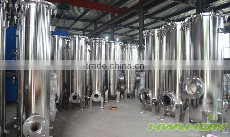 Stainless Steel Size #2 - 7"x16" Filter Bag Housing, Flanged Inlet/Outlet, with Spring-assisted Cover Lifting Mechanism