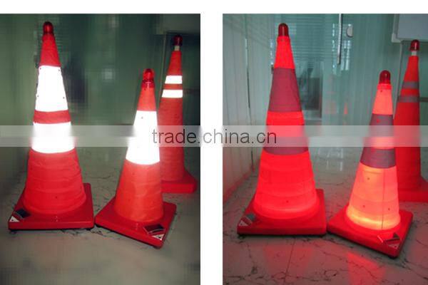 China Manufacturing Red LED traffic cone /Parking Lot Light Cones
