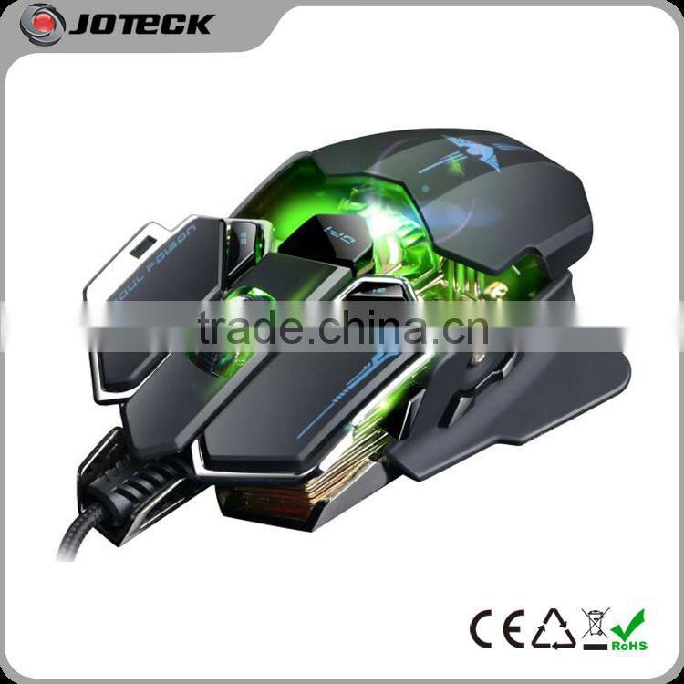 Big size illuminated programmable metal computer mouse for gamer