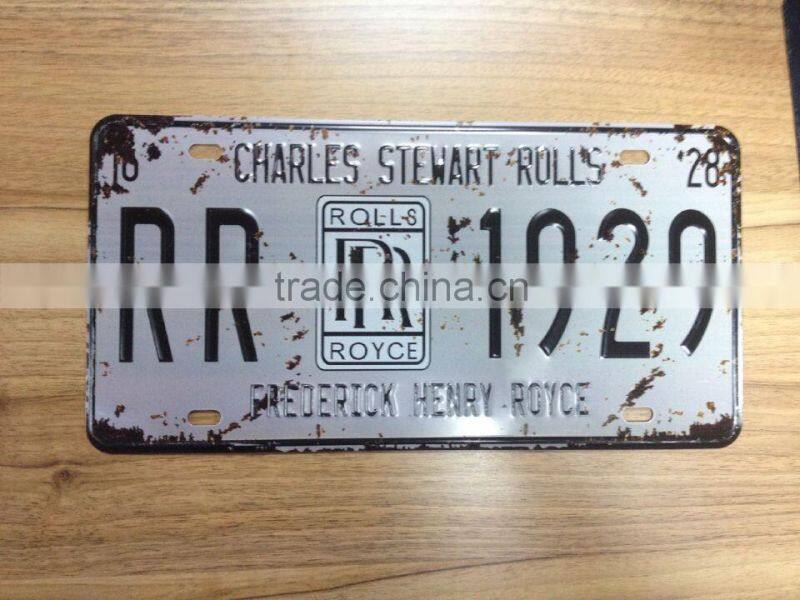new embossed decorative license plate