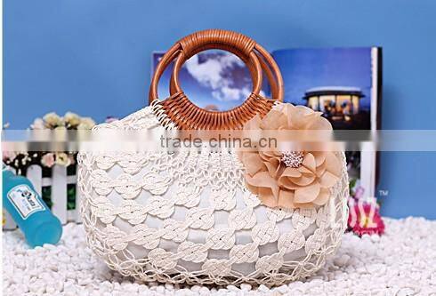 paper straw crochet lady handbag/straw bag