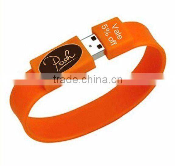 Silicone bracelet USB flash drive with engraved coustom logo