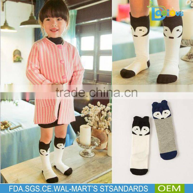 100% organic cotton tight funny knee high socks kids Christmas socks