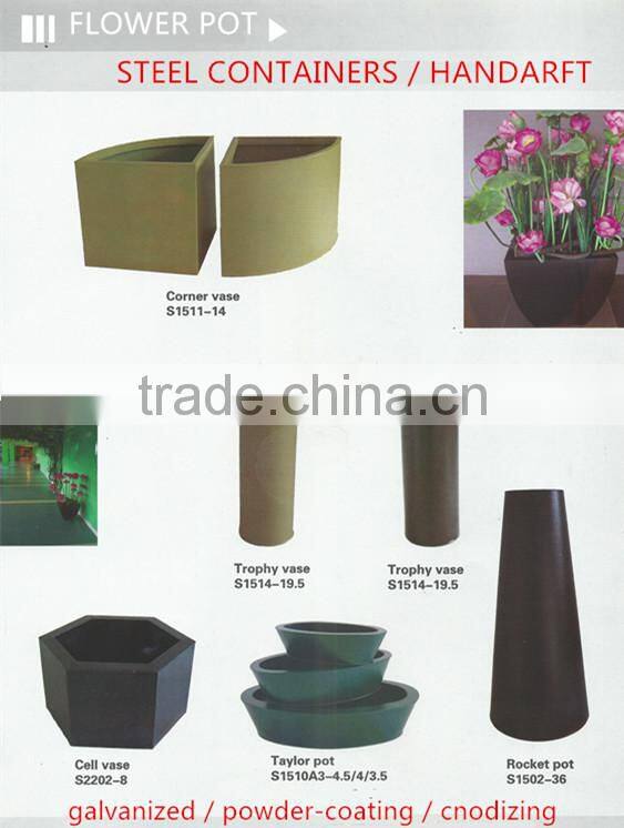 Triangle vase;steel containers handaraft;flower pot