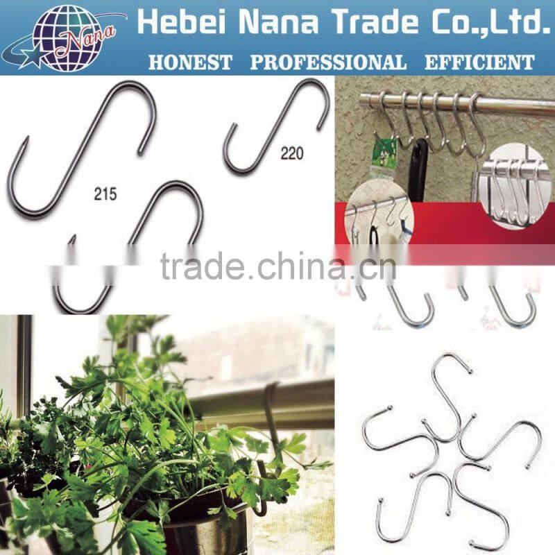 Metal stainless steel S hook for hanger