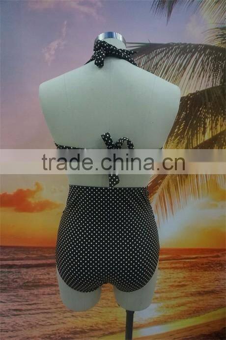 New arrival Dot print fashion retro high waist bikini