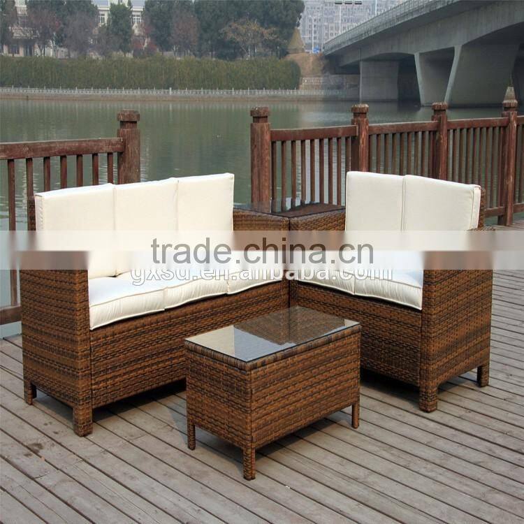 S&D rattan 100% handmade garden sofa furniture plastic weave