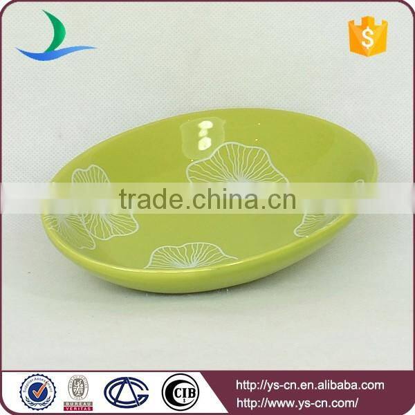 4pcs green flower decal Bathroom Set for wholesale