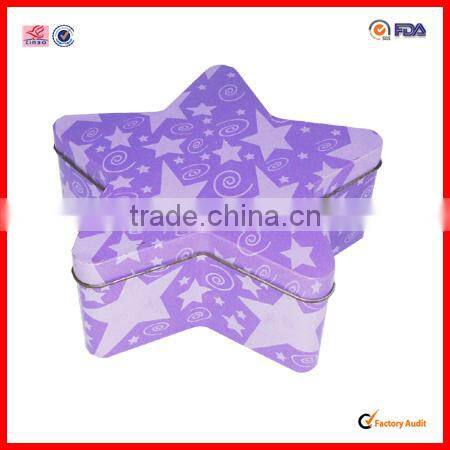 christmas gift star shaped santa tin box