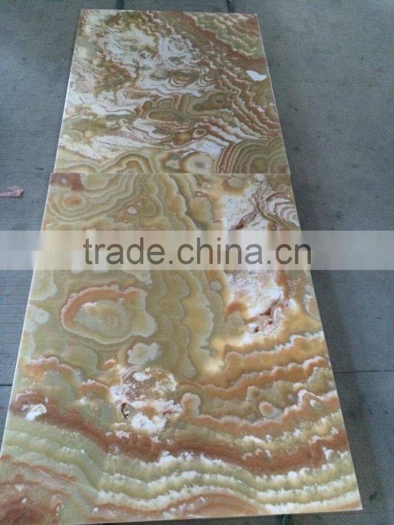 green onyx backlight with glass for wall panel bar top