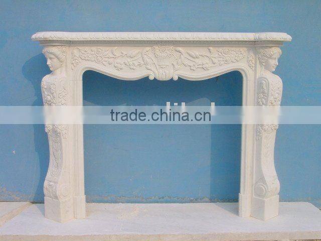 Alibaba website natural white marble gas fireplace