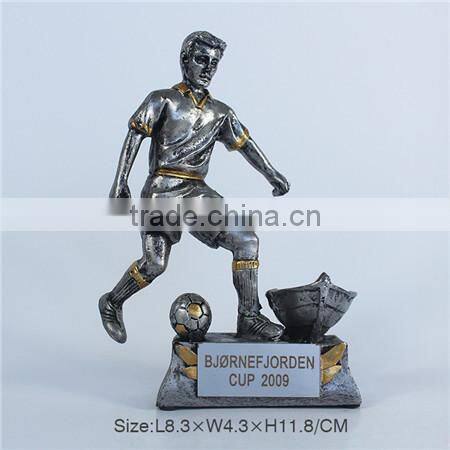 Resin soccer player trophy