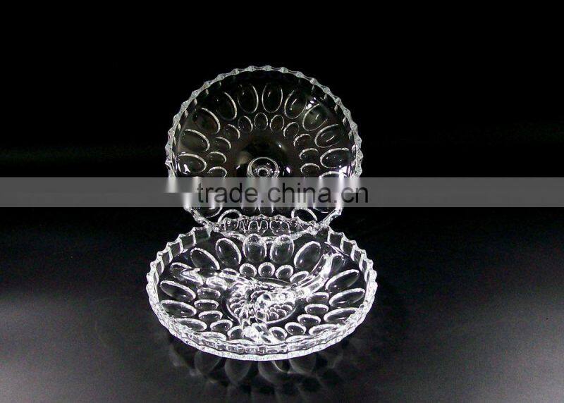 Round exquisite glass plate transparent glass fruit plate wholesale