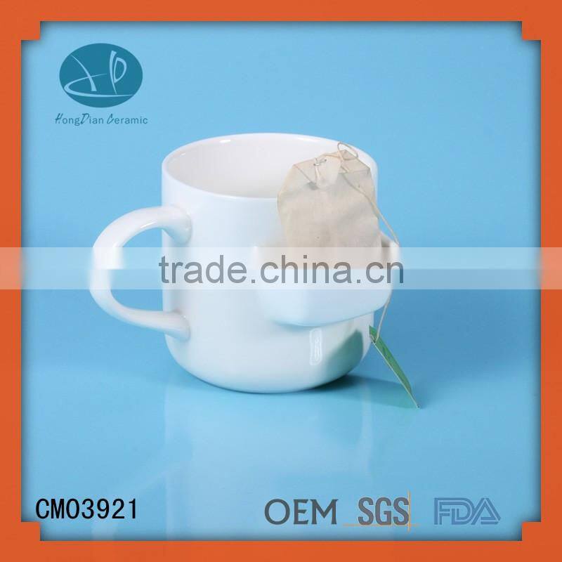 Mugs with handle and cookie holder ,surplus ceramic coffee mug