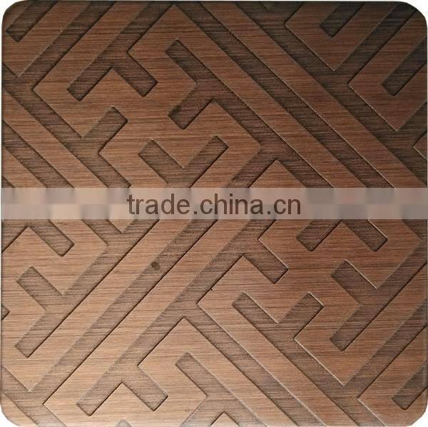 Beautiful Color Etching Stainless Steel Interior Elevator Cabin Decoration