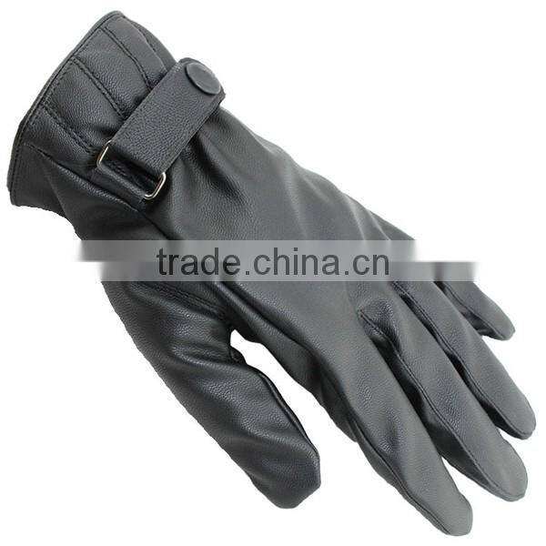 Fashion Men touch gloves, add wool warm gloves, leather driving gloves