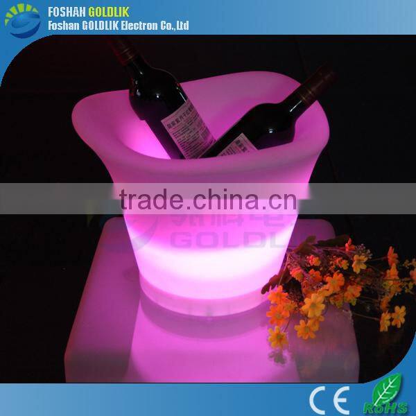 Customized led plastic ice bucket with changeable colors GKP-002RT