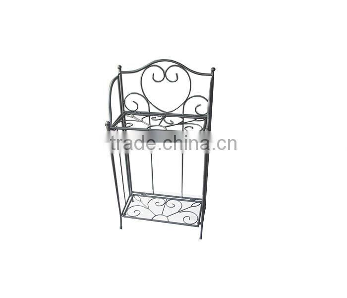 2 Tier Black Metal Plant Stand / Planter Holder