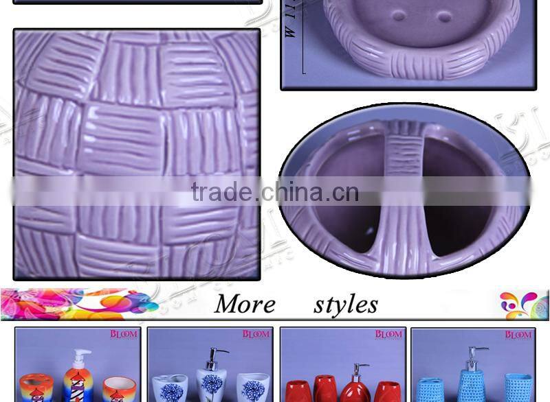 Purple bathroom accessories,wholesale bathroom set