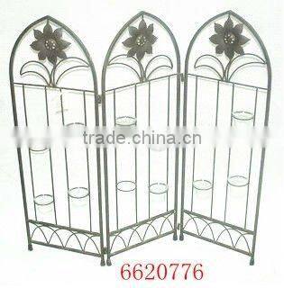 2 tires metal plant holder with house shape