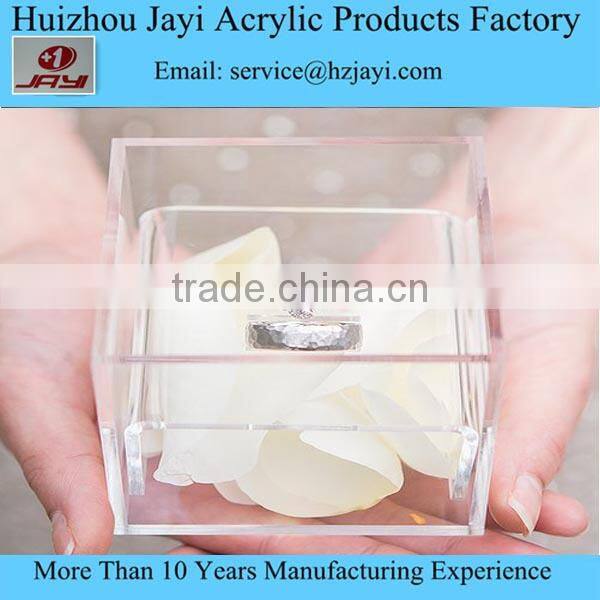 crystal acrylic lucite luxury fancy square wedding multiple ring box