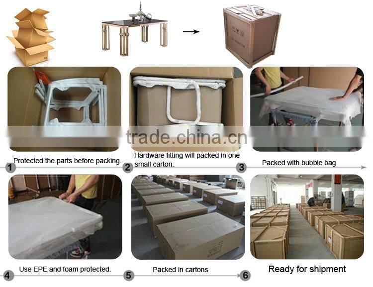 CT8035 Wonderful design stainless steel modern tv stand with marble top