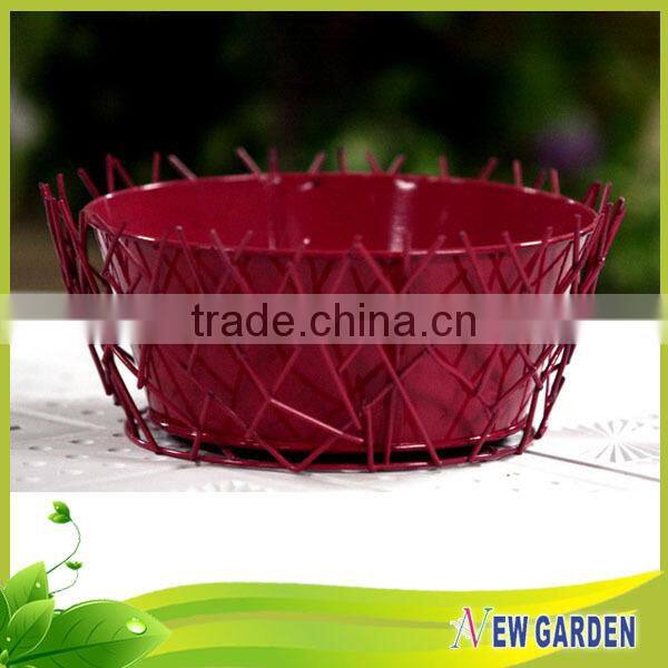 European Modern Rural Style Handmade Decorative Standing Metal Wire Vases