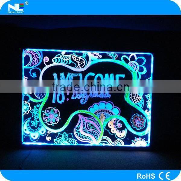 Remote control small acrylic USB LED illuminated message display board