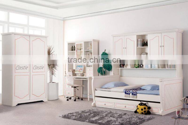 RD16 boys& girls white bedroom set wooden children bunk bed set kid's funny furniture