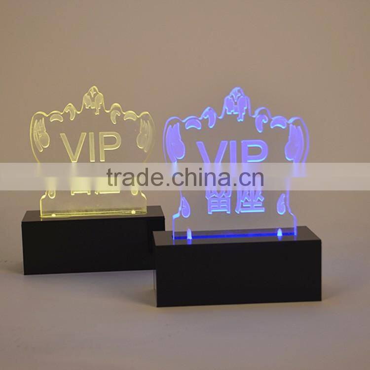 LED Rechargeable acrylic signage display holder