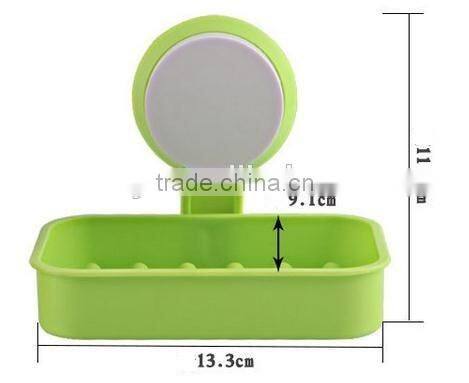Vacuum suction cup kitchen and bathroom plastic single layer shelf/holder/soap frame