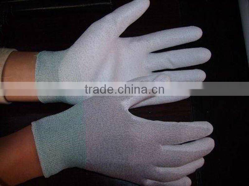 ESD glove with pu coated in the palm