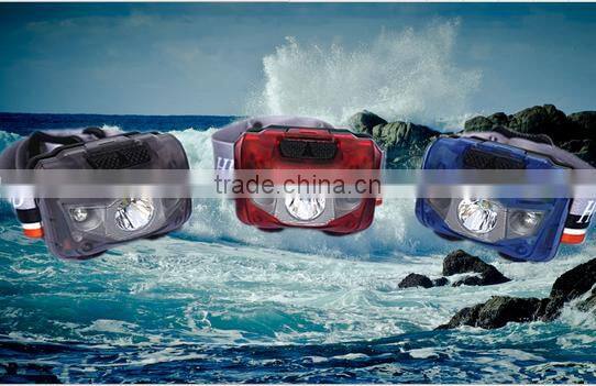 3w cob waterproof ip65 led head lamp with warning function